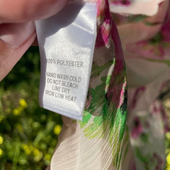 Lulu’s | Floral Tie Dress Robe Duster Sheer Pink - Picture 8 of 9